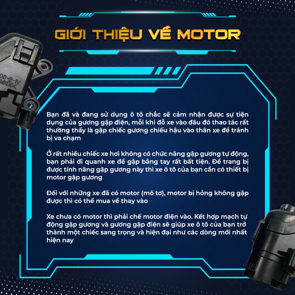 Mô tơ gập gương Mazda đời cao, Mitsubishi Xpander tháo xe chính hãng - AUTO MB