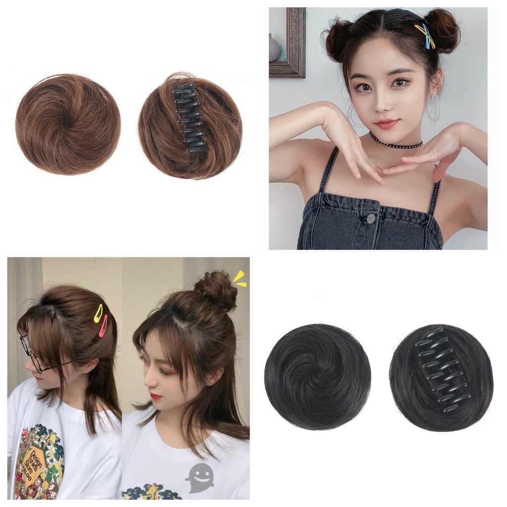 TÓC GIẢ BÚI MINI DẠNG KẸP(1 CẶP)