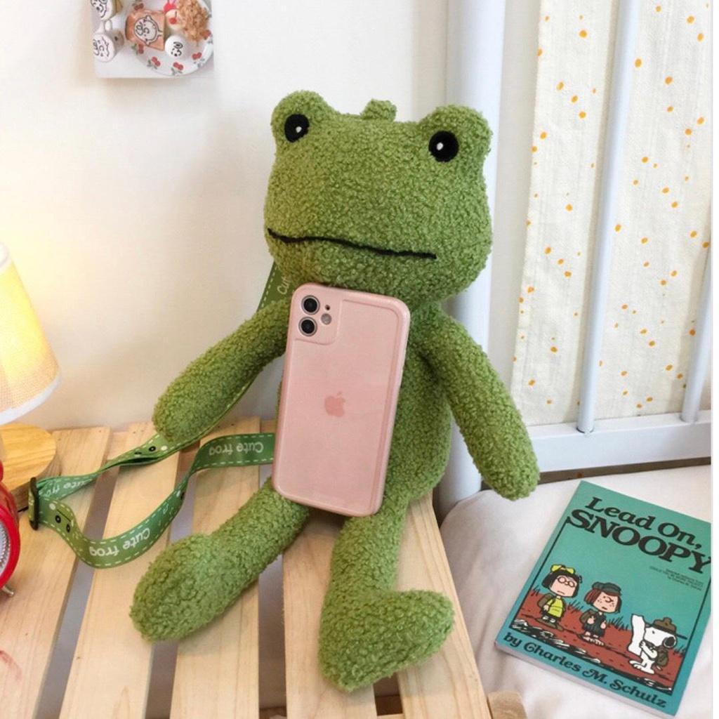 Túi Đeo Chéo Gấu Bông Hình Con Ếch Xanh - Túi Đeo Vai Xinh Xắn Dễ Thương