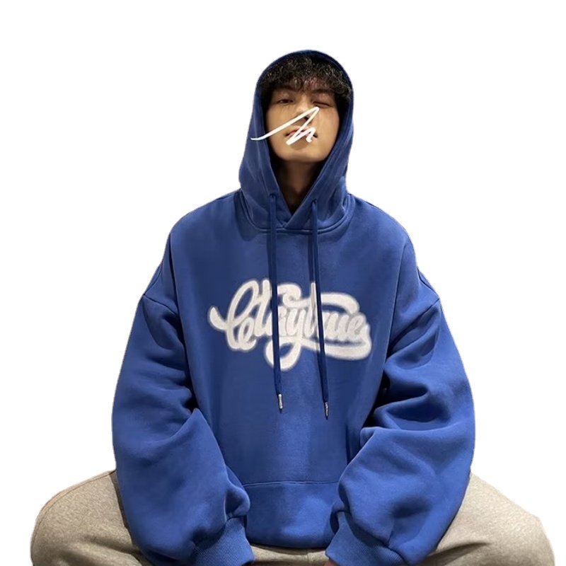 Áo hoodie Dáng Rộng In Chữ Phong Cách Hiphop Đường Phố Hàn Quốc Cho Nam