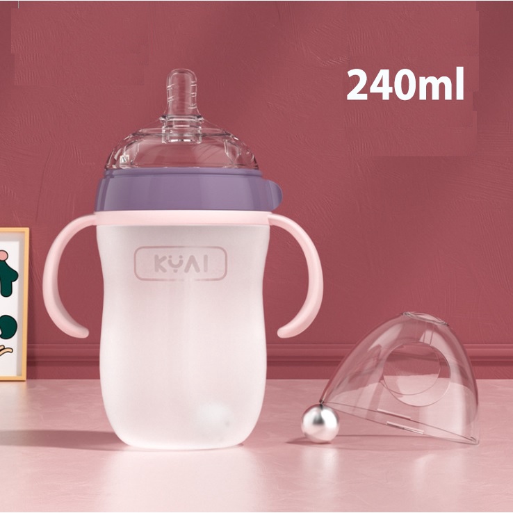 BÌNH SỮA KYAI SILICON SIÊU MỀM CHỐNG SẶC, CHỐNG ĐẦY HƠI CHO BÉ 150ml-240ml