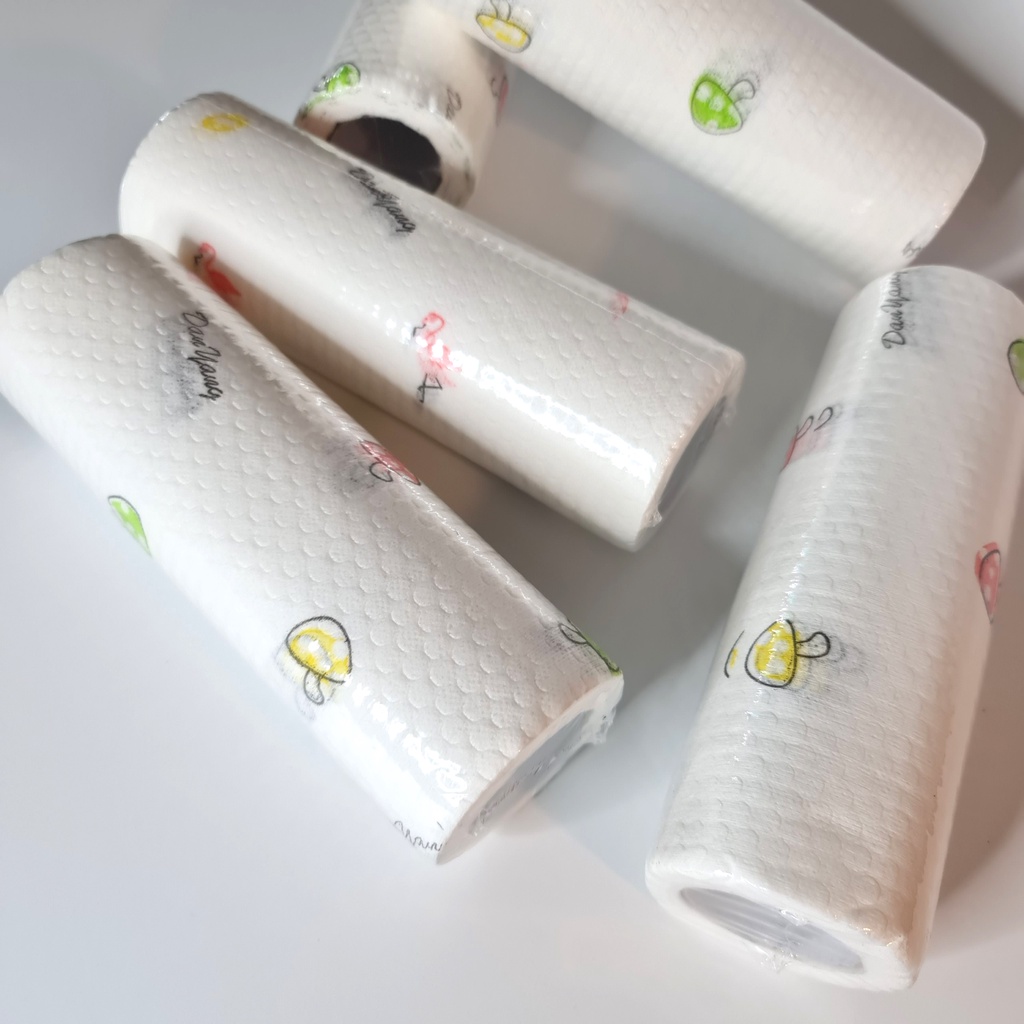 Cuộn khăn giấy lau bếp đa năng siêu thấm dầu mỡ size 20cm và 25cm - Dbavio