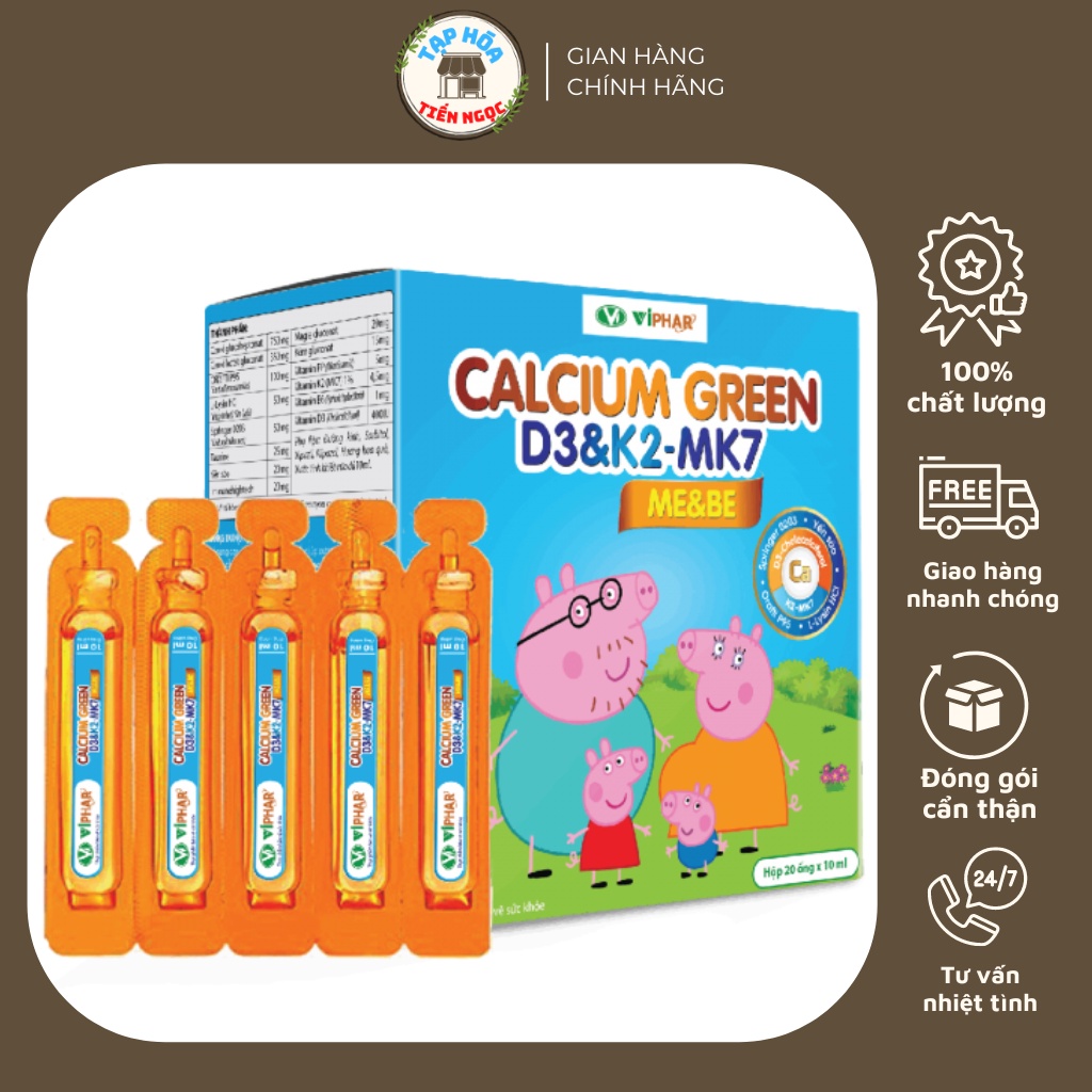Ống bổ sung canxi cho bé Calcium Green D3&K2-MK7 ME&BE - Hỗ trợ hấp thu canxi phát triển chiều cao