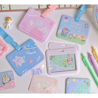 Dây đeo thẻ kèm bao thẻ ngang hình thỏ cute