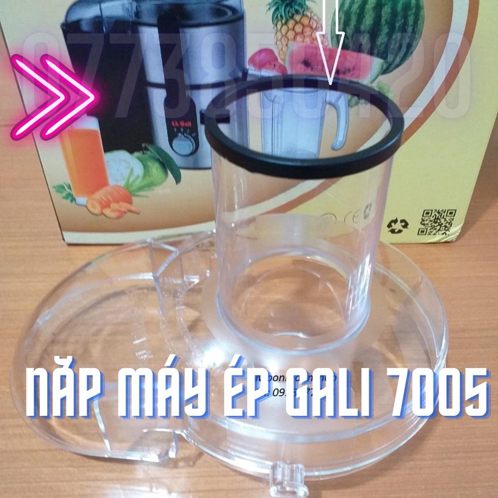 Lưới, nắp chụp máy ép trái cây Gali model 7005 bằng nhựa và inox 304 hàng chính hãng thay thế yên tâm