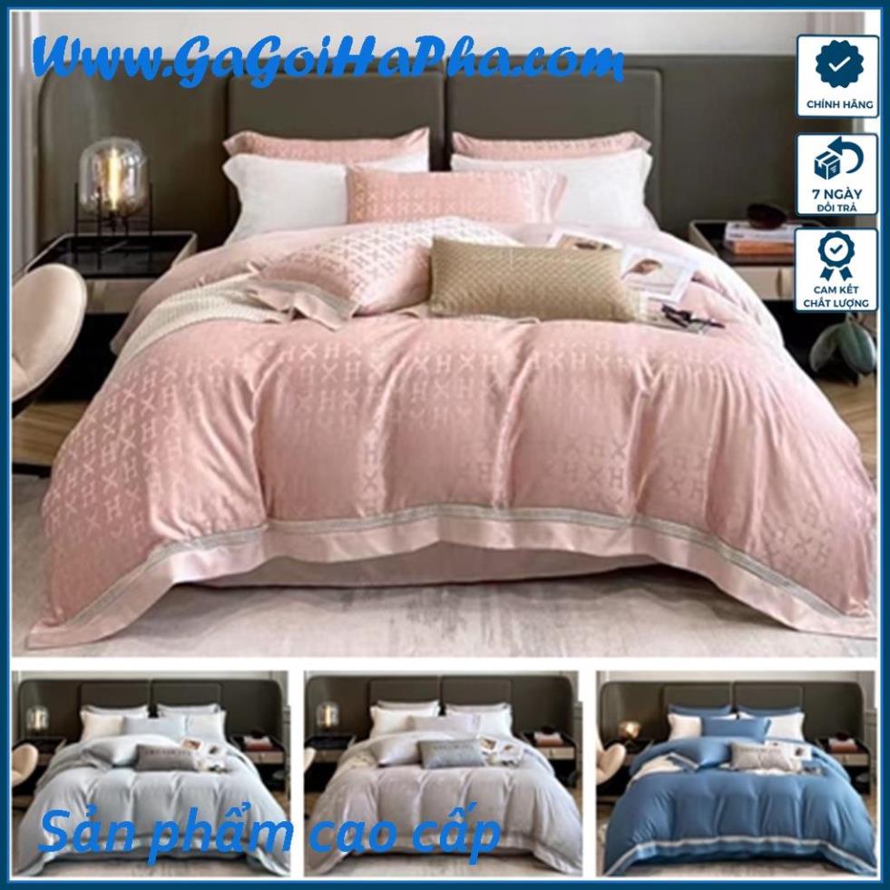Bộ chăn ga gối lụa vân TH sọc cao cấp, bộ ga giường lụa cao cấp 4 món phủ / chun, 1m 1m2 1m4 1m5 1m6 1m8 2mx2m 2m2