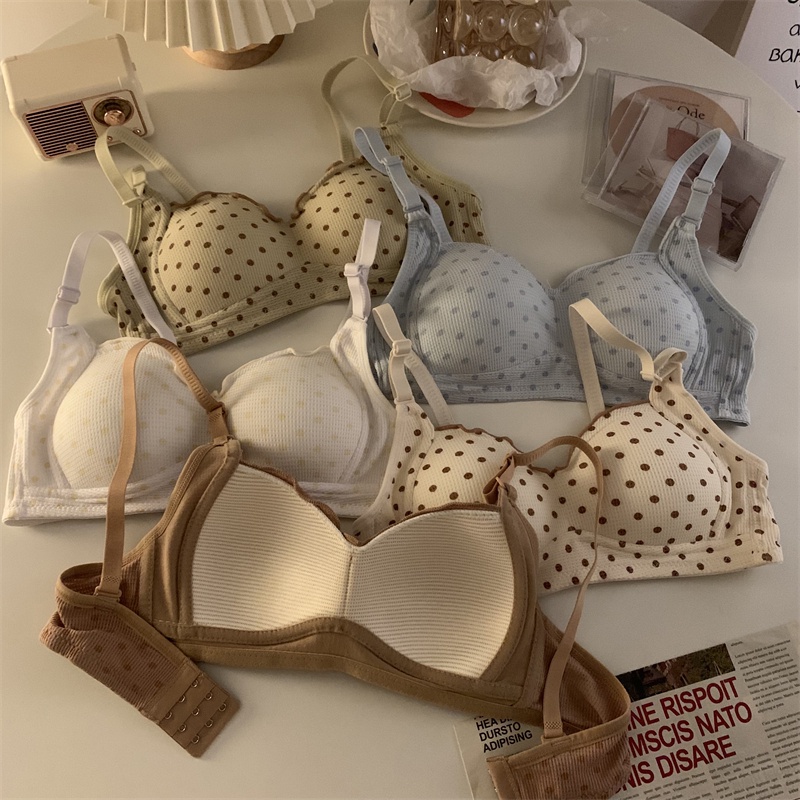 Bộ Đồ Lót Cotton Không Đường May Họa Tiết Chấm Bi Gợi Cảm Cho Nữ | BigBuy360 - bigbuy360.vn