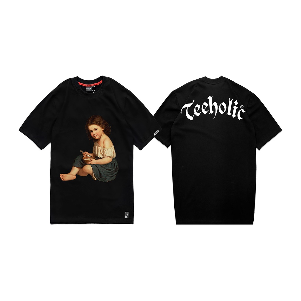 Áo thun unisex nam nữ baby face form rộng tay lỡ màu đen teeholic 07 áo thun em bé tranh sơn dầu gothic
