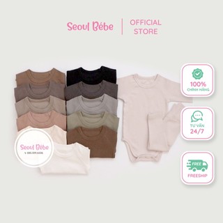 Bộ bodysuit basic cho bé đủ size bst Peekaboo made in Korea