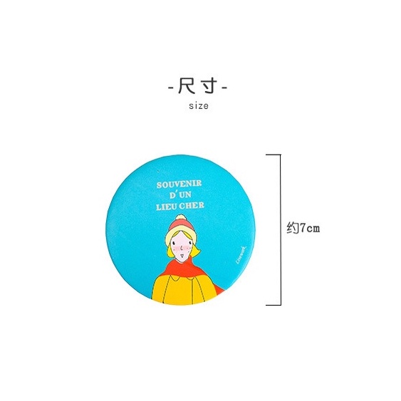 Gương Trang Điểm Nhỏ Họa Tiết Hoạt Hình Phong Cách Hàn Quốc Màu Sắc Ngẫu Nhiên