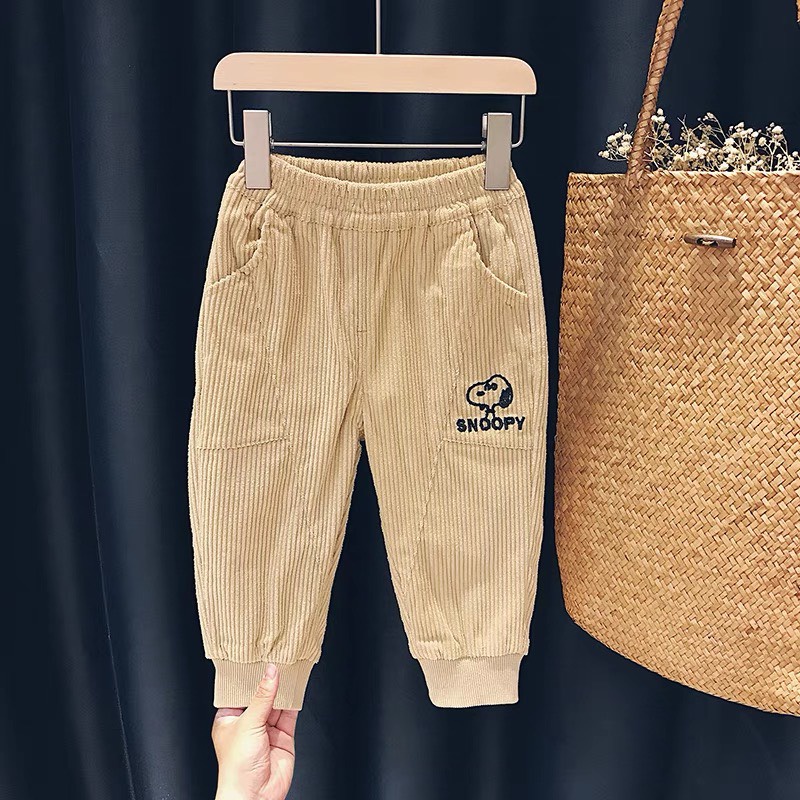 Quần Dài Cho Bé, Quần Nỉ Nhung Hình Snoopy Cực Ấm Cho Bé Từ 7-25kg MINKY BABY