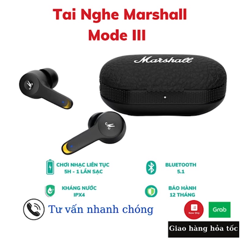 Tai nghe bluetooth MARSHALL MODE III Tai nghe không dây Bluetooth TWS bảo hành 12 tháng