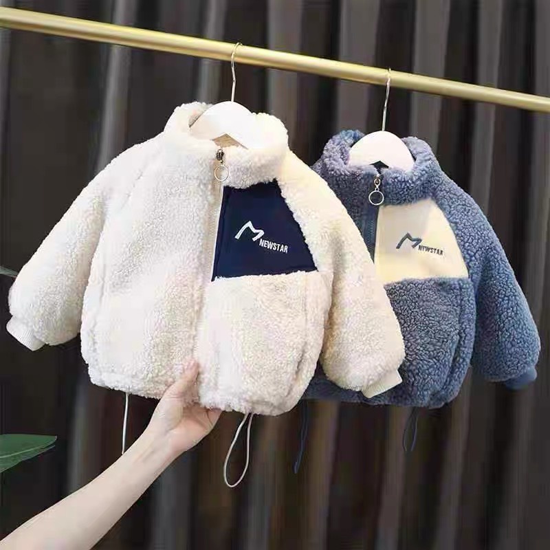 Áo khoác lông cừu lót bông dày ấm cho bé trai bé gái hàng đẹp size từ 7-28kg - Doly KIDS