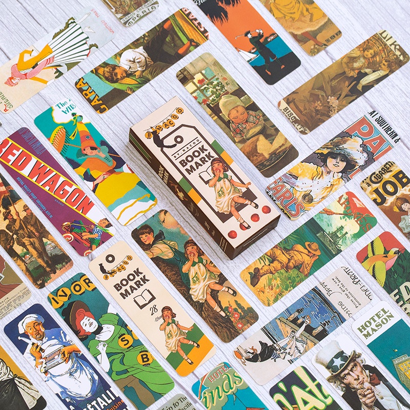Set 28 Thẻ Giấy Đánh Dấu Trang Sách Hình Bầu Trời Đầy Sao Kiểu Vintage Cho Tuổi Teen