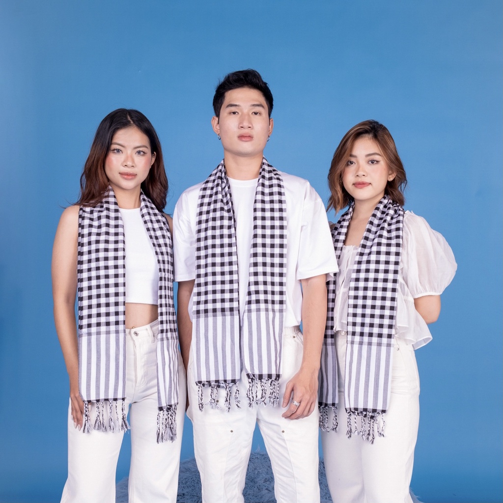 Khăn Rằn Nam Bộ - Cotton Có Tua Rua - Khăn Dệt Choàng KoiKooi