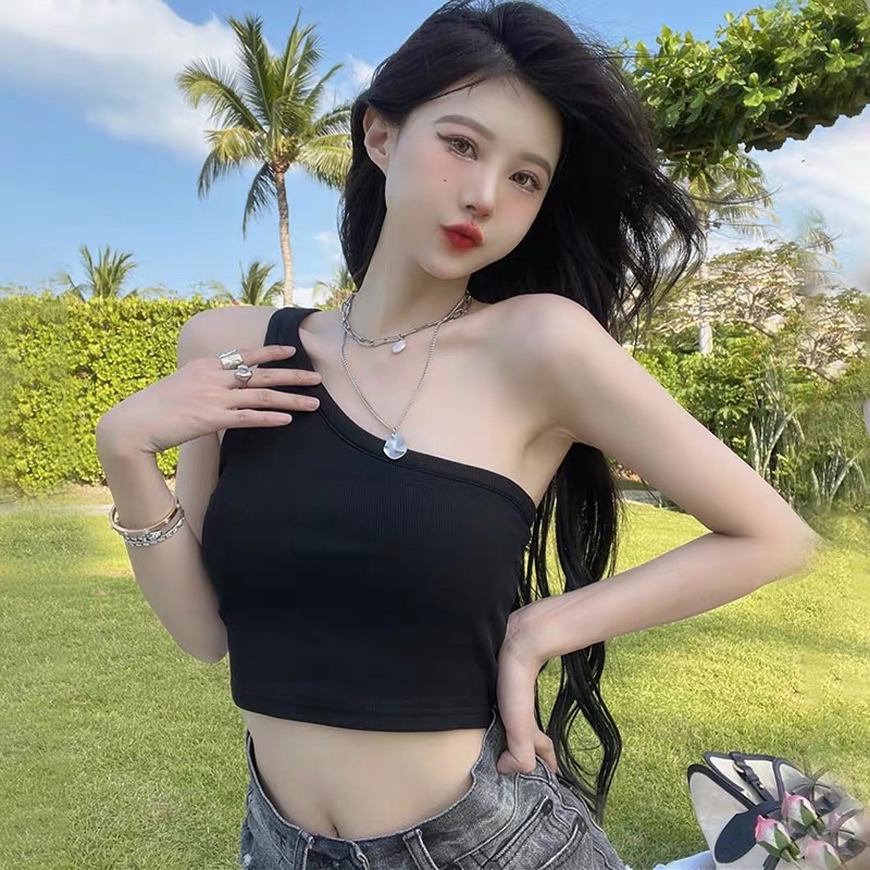 ÁO CROP LỆCH VAI KHÔNG TAY TRENDY 2022