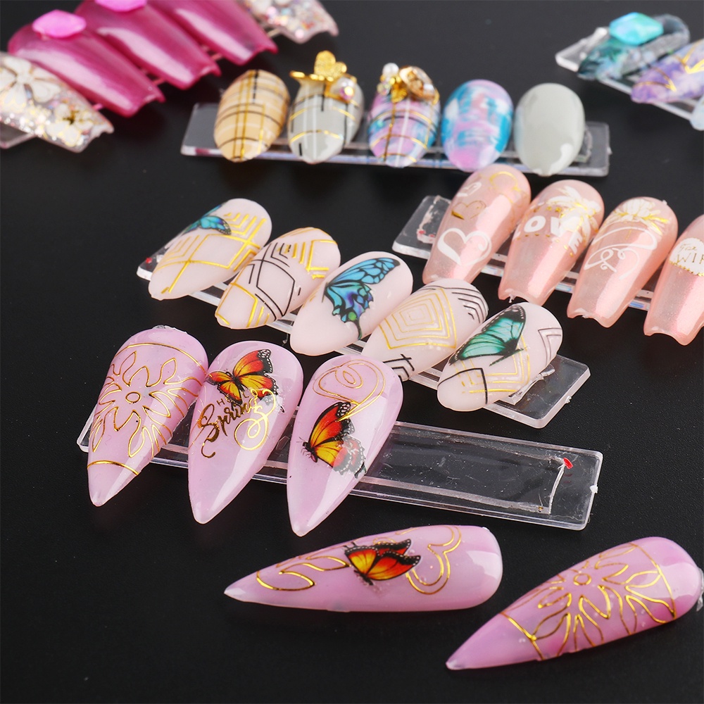 Bộ 30 Miếng Dán Trưng Bày Móng Tay Trong Suốt