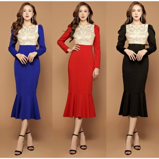 Váy body dự tiệc cưới đuôi cá sang chảnh - Mua đầm ôm dự tiệc đẹp