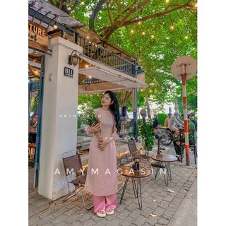 Áo dài cúc bọc -toàn bộ ảnh thật