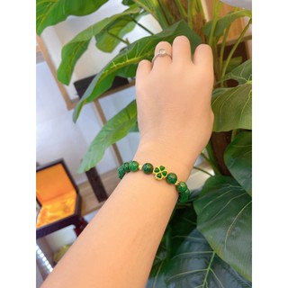 Vòng Đá Mix Cỏ 4 Lá May Mắn