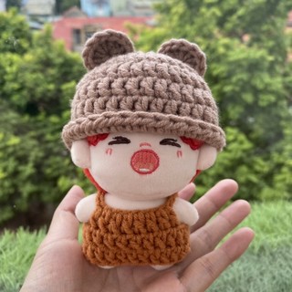set mũ gấu cho doll 10cm (outfit)