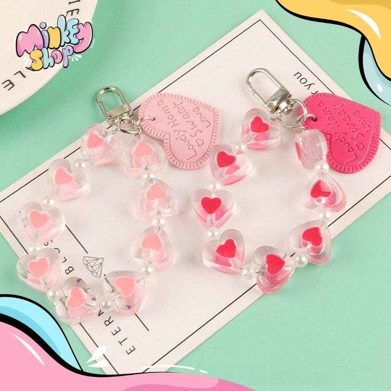 Móc Khoá TRÁI TIM TRONG Nhiều Màu Dễ Thương Quà Tặng Ý Nghĩa Phụ Kiện Tui Xách Balo Oto Đáng Yêu 02MKTT -Minkey