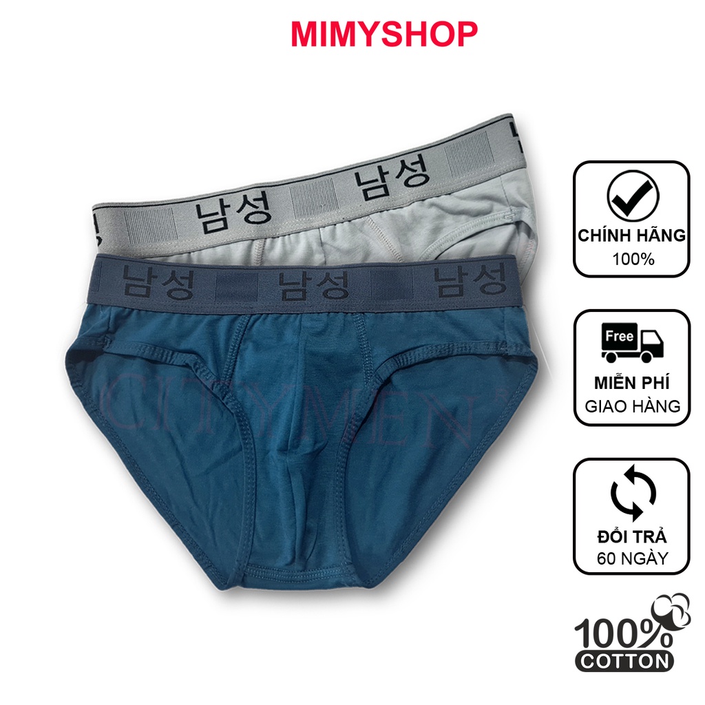 Combo 2 quần lót của nam lưng Hàn Quốc cotton 4 chiều cao cấp co dãn và thấm hút tốt đồ lót quần xì sịp tam giác