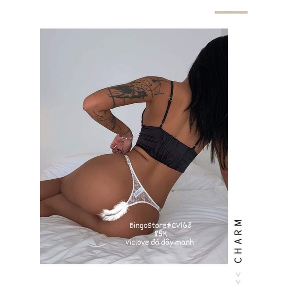 Quần lọt khe ren Love đá dây mảnh CV168