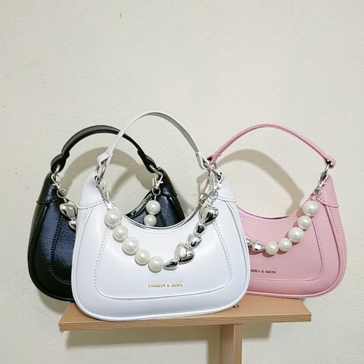 Túi Xách Nữ CNK Màu Hồng, Túi Bầu Dây Ngọc - T107/ T108 Túi Xách Kẹp Nách