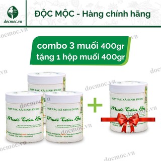 Combo 3 Hộp Muối Tắm Bé Độc Mộc 400gr Tặng 1 Muối Tắm Bé shopdocmoc 400gr an toàn cho da bé yêu