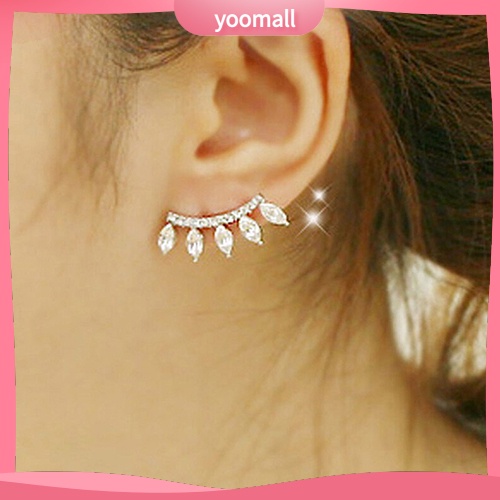 Yoomall| Bông Tai Mạ BạC ĐíNh Đá HìNh Vương MiệN ThờI Trang