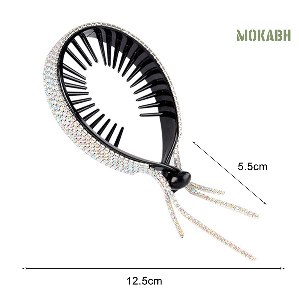 Kẹp Tóc Đính Đá Phối Tua Rua Tạo Kiểu Tóc Đuôi Ngựa Thời Trang Cho Nữ