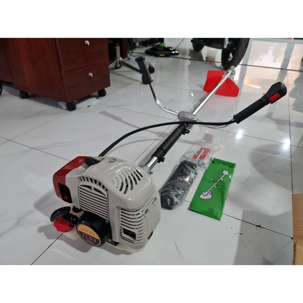Máy cắt cỏ chạy xăng 2 thì Mitsu TL52 52cc. Máy cắt cỏ công suất lớn 52 cc