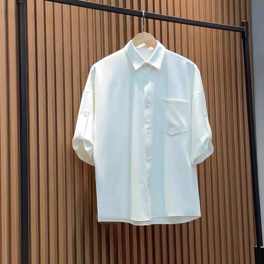 Áo sơ mi nam tay lỡ phong cách Hàn Quốc trẻ trung | BigBuy360 - bigbuy360.vn