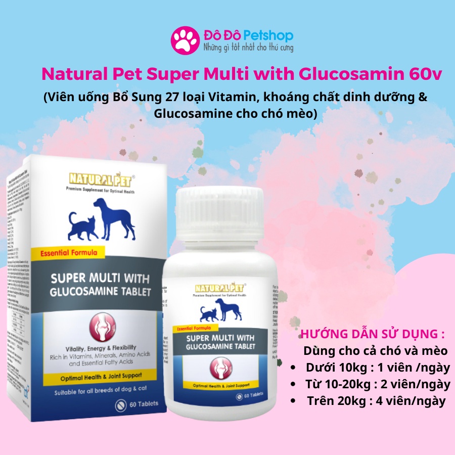 Natural Pet Super Multi Glucosamine cho chó mèo