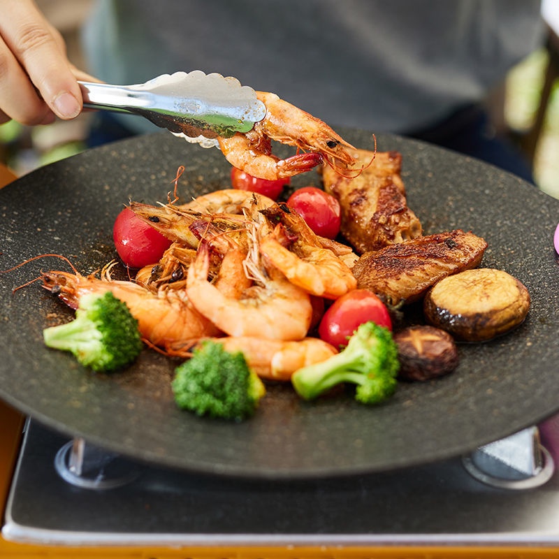 Chảo Nướng Vân Đá Siêu Chống Dính Kiểu Hàn Quốc Size 34cm, Chảo Chiên, Xào, Rán, Nướng BBQ - Tuấn Tú Office Store