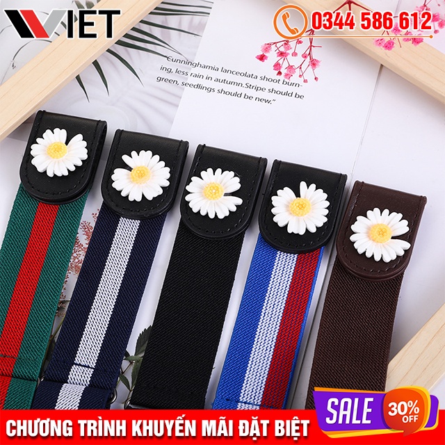 Dây Lưng Hoa Cúc Nút Cài Bấm Thiết Kế Kiểu Dáng Đơn Giản, Dễ Phối Đồ