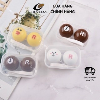 Khay đựng lens hình thú dễ thương DUYLENS - Hộp đựng kính áp tròng Gấu, Thỏ, Vịt kèm dụng cụ đeo lens Hàn Quốc