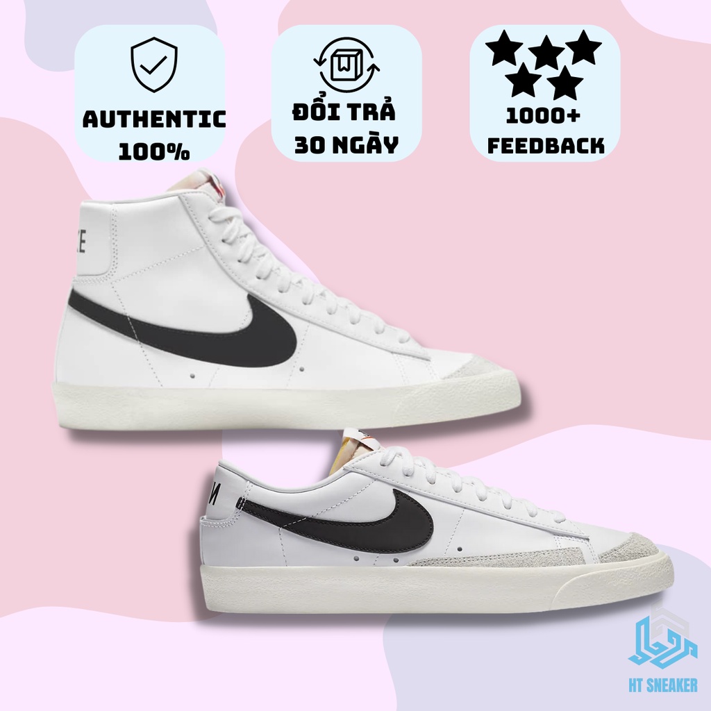 Giày Nike Blazer, Nike Mid Blazer Vintage 77 Auth- Giày Thể Thao Cổ Cao Dáng Classic
