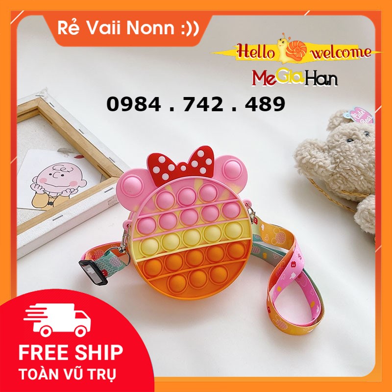 Túi Đeo Chéo Cho Bé Túi POP IT Đeo Chéo Giá Rẻ Cho Bé Gái Giảm căng Thẳng Bóp Bong Bóng Chất Liệu Bằng Sillicon