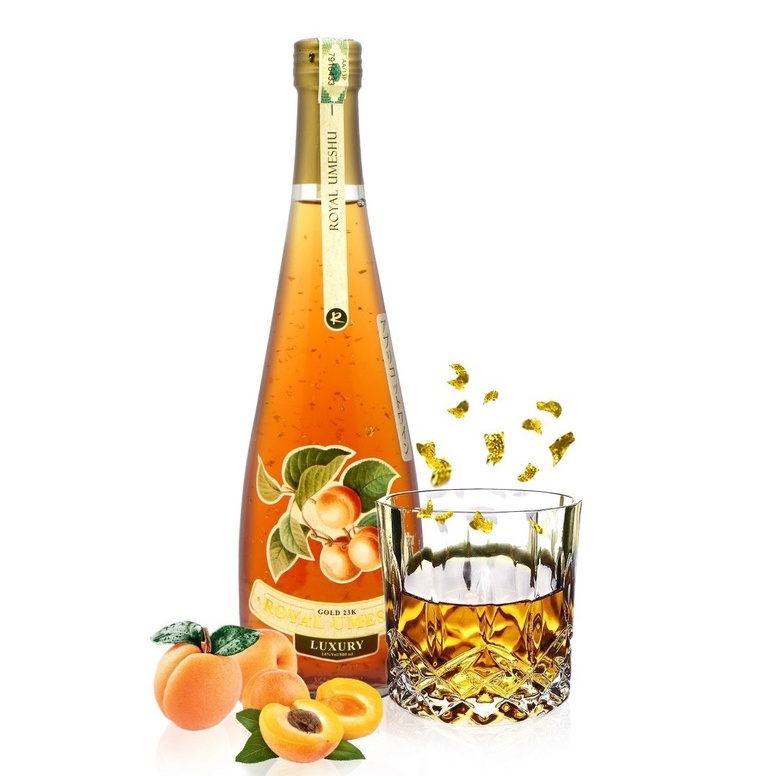 Nước uống mơ vảy vàng Doha JSC Royal Umeshu Gold 23K Luxury 500ml