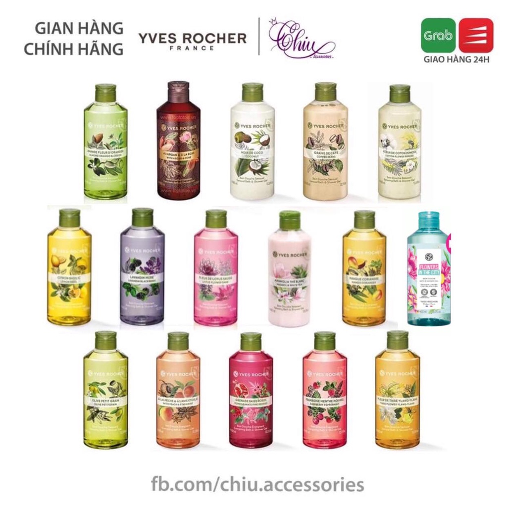 Sữa tắm Yves Rocher gel 400 ml nhiều hương