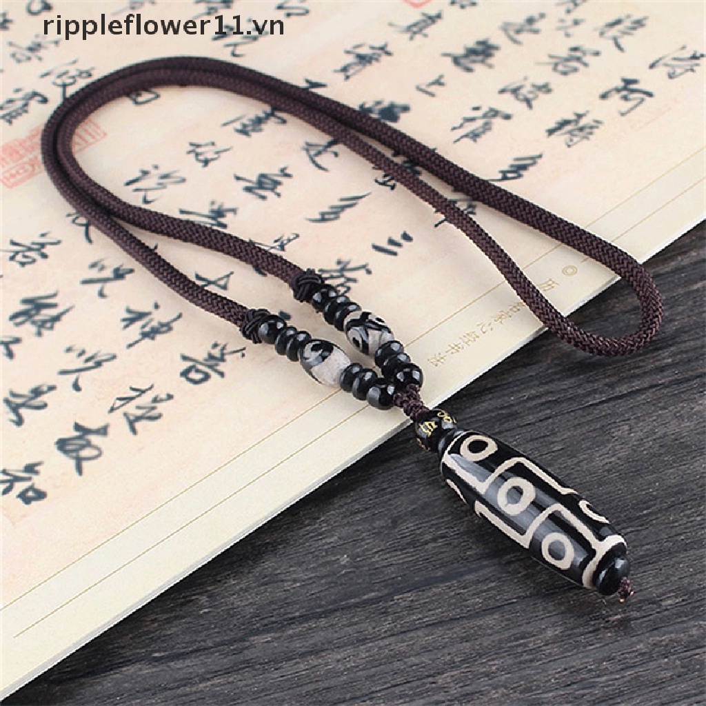 {peace} 1 Vòng cổ Tây Tạng Chín Mắt Dzi Hạt Thiên Đường Mang Lại May Mắn.