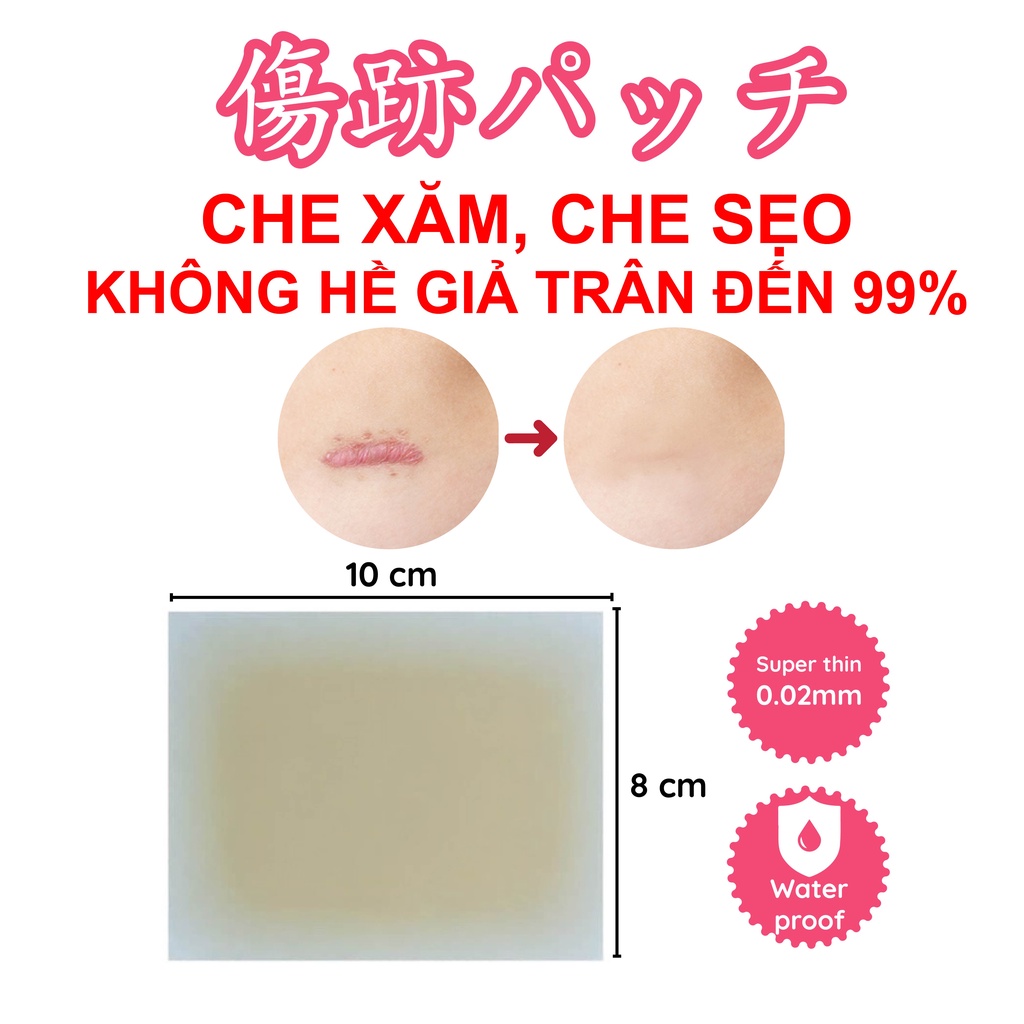 Miếng dán che hình xăm sẹo Nhật Bản 8x10cm