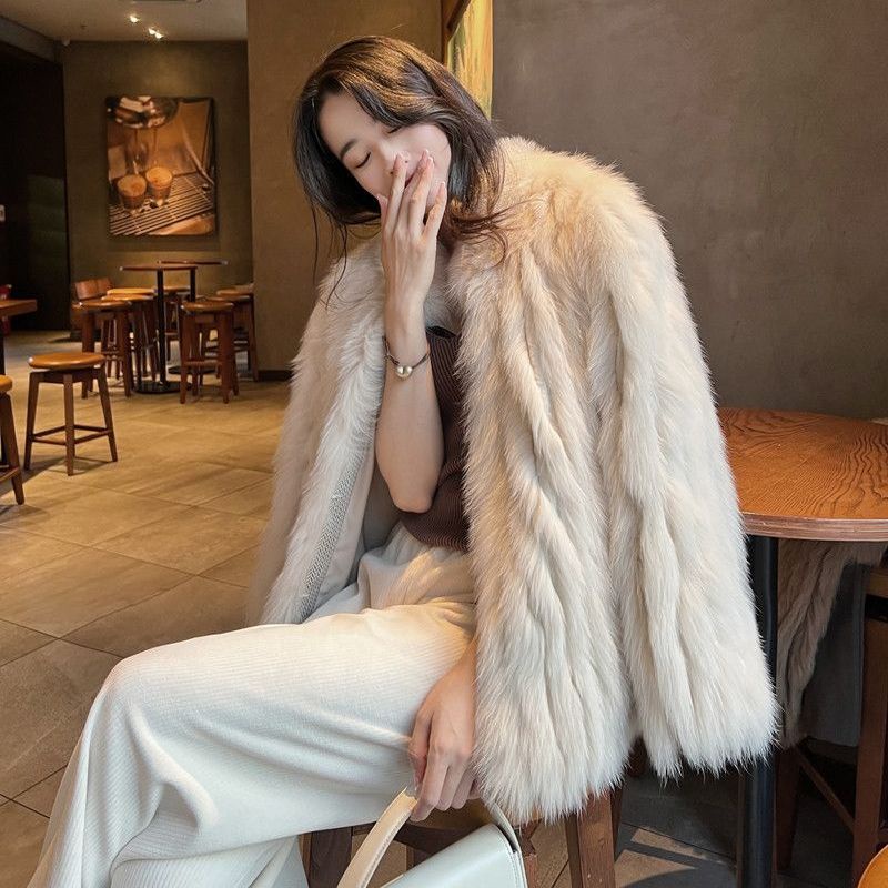 [Giao Ngay] Áo Khoác Lông Cáo Dáng Ngắn Phong Cách Haining Tik Tok Influencer Bán Chạy Cao Cấp Phong Cách Mới Cho Nữ