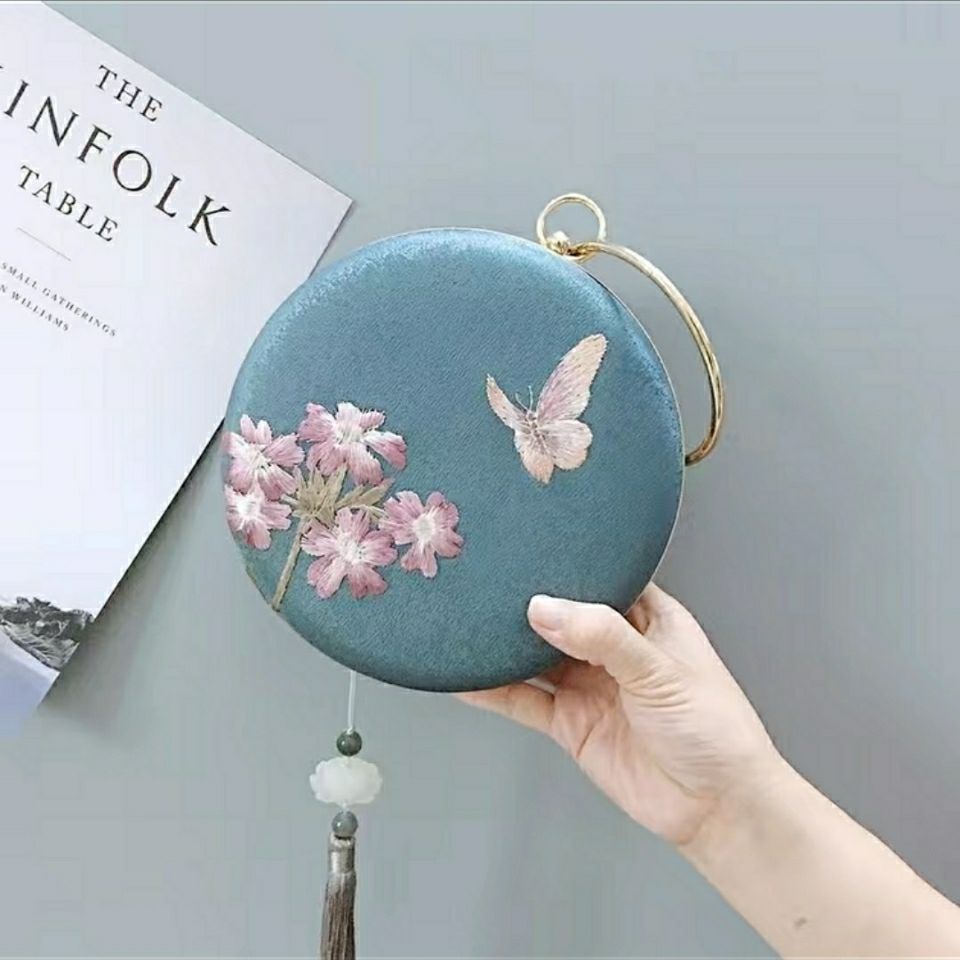 Hàng Mới Về Mới Set 22 Túi Xách Đeo Vai Hình Tròn Nhỏ Thêu Họa Tiết Phong Cách Trung Hoa Cổ Điển Dễ Phối Đồ
