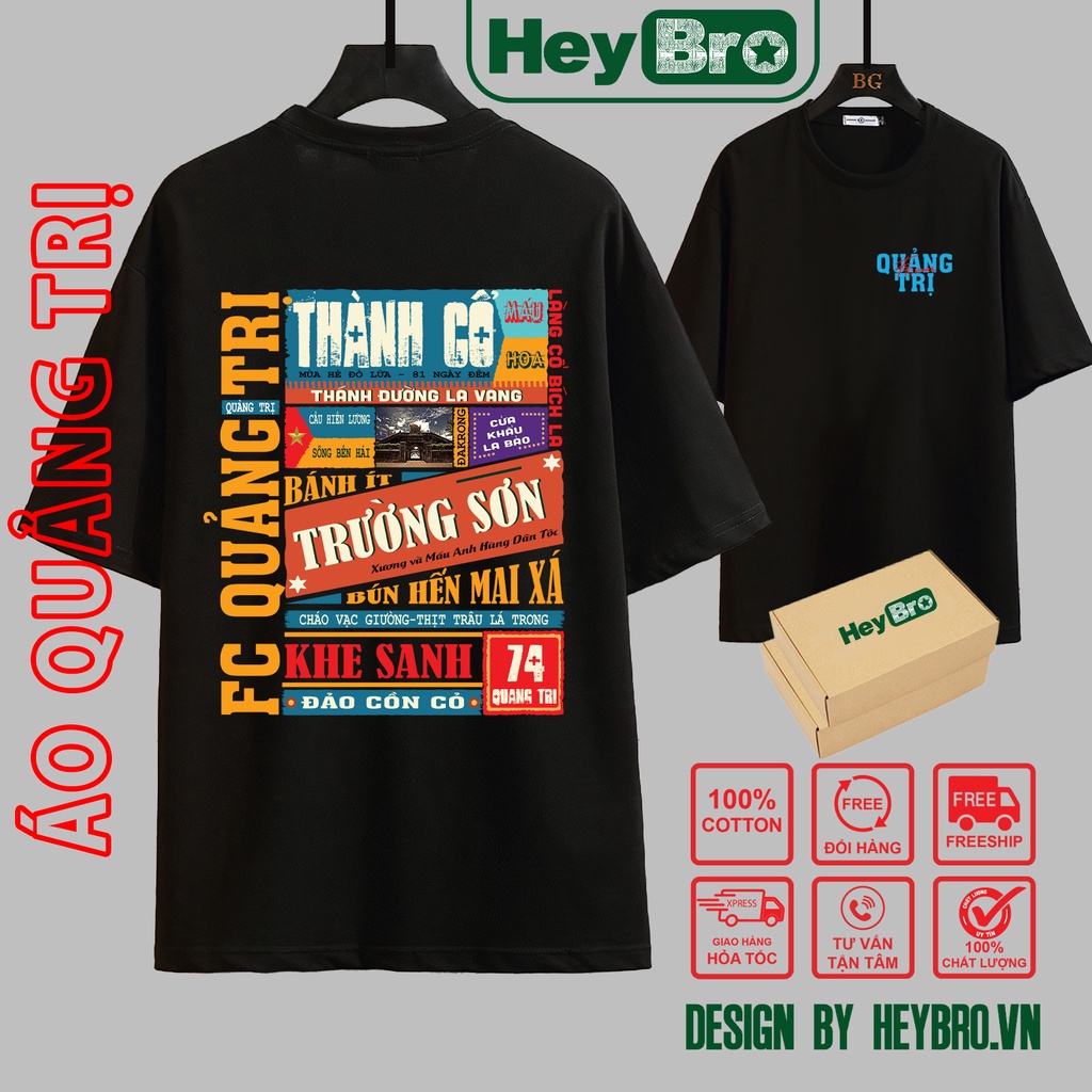 Áo thun unisex nam nữ tay lỡ form rộng Local Brand HEYBRO thế hệ genz QUẢNG TRỊ