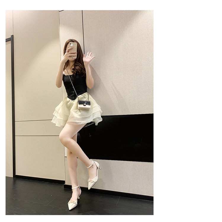 Giày cao gót 5cm khuy đá xinh fom 1,5