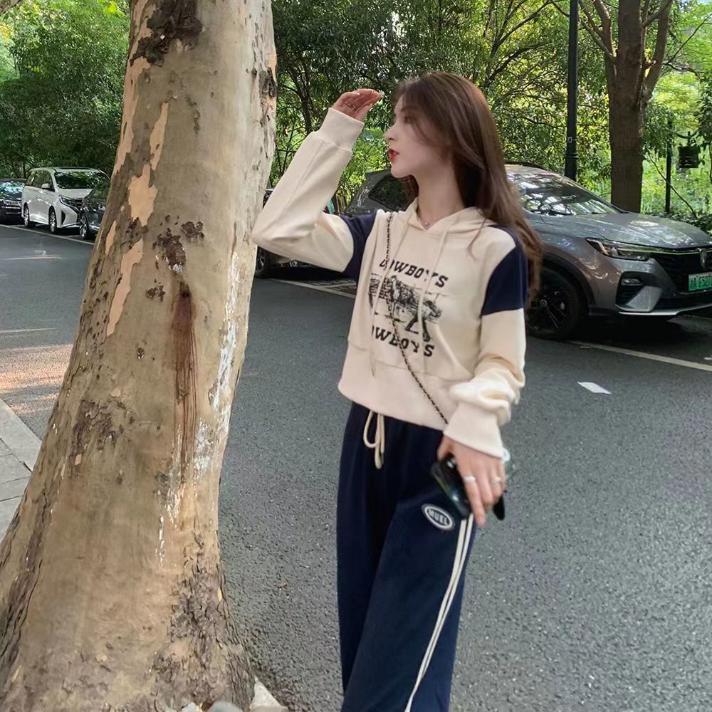 Jiashucheng Bộ Đồ Thể Thao Phong Cách Preppy Nhỏ Nhắn Phong Cách Phương Tây Cho Nữ