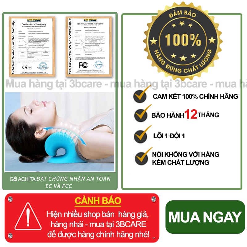 Gối massage cổ vai gáy AKITA K27 phòng chống nắn chỉnh thoát vị an toàn - Shop 3B Care